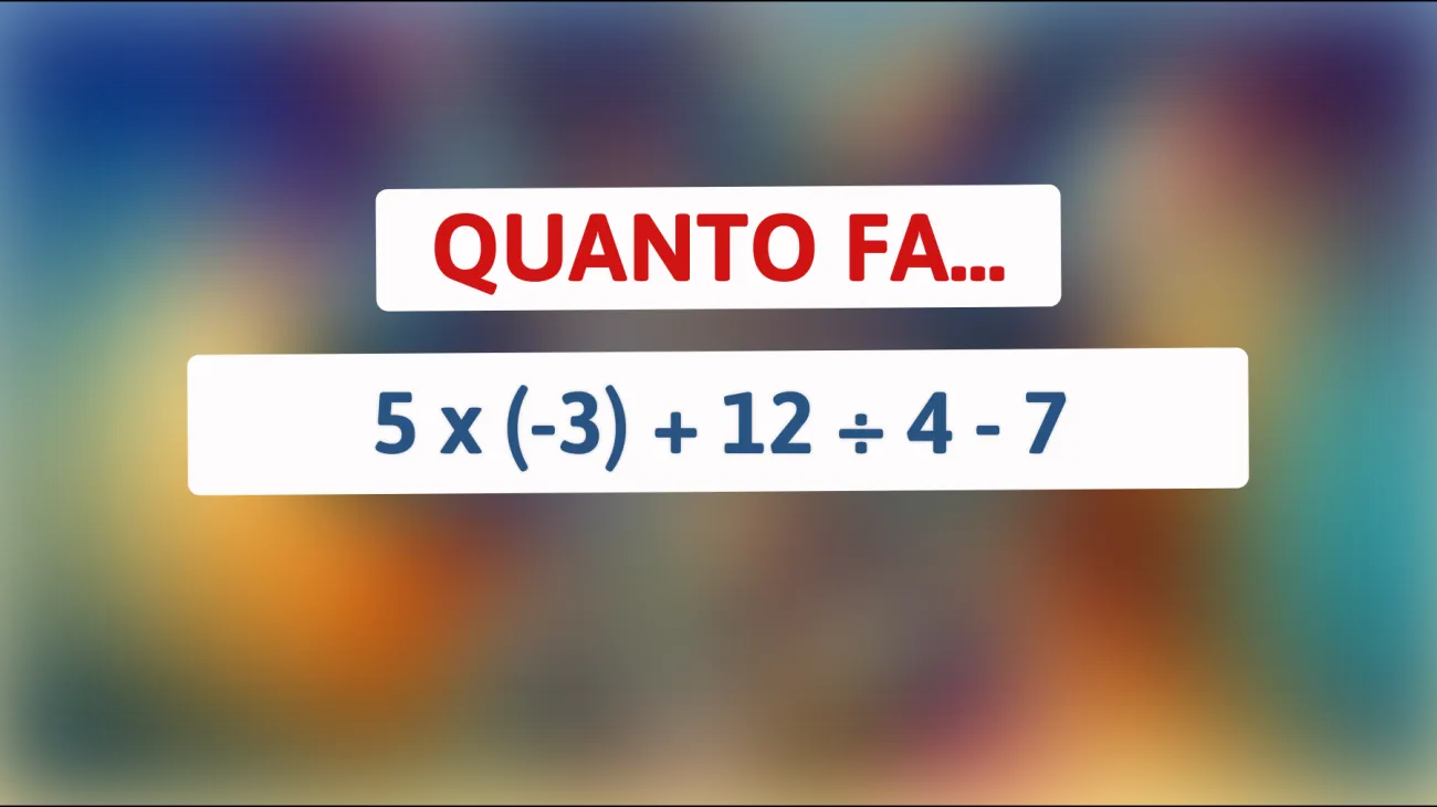 \"Sfida la tua mente calcolatrice! Riesci a risolvere questo enigma matematico che solo il 1% delle persone può?\""