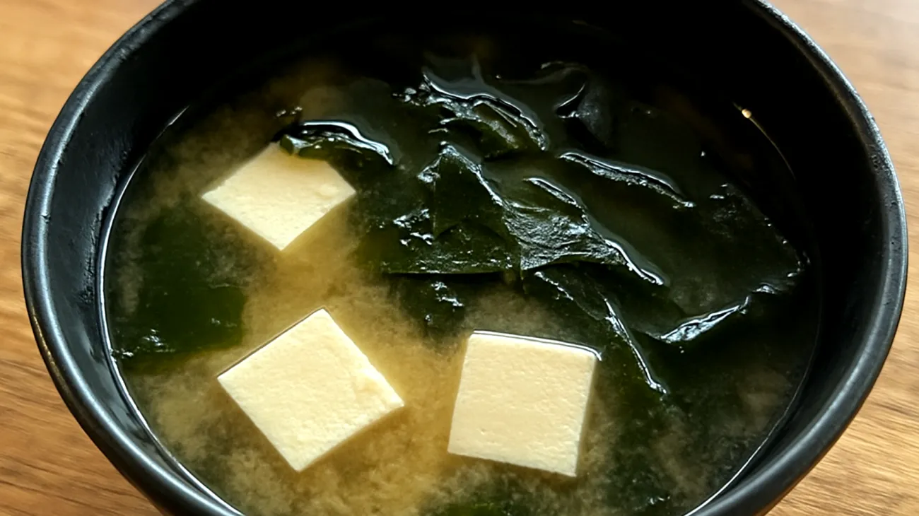 Zuppa di miso con wakame e tofu"